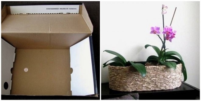 Hullámpapírból és csomagolópapírból csodás virágtartót készíthetsz! 